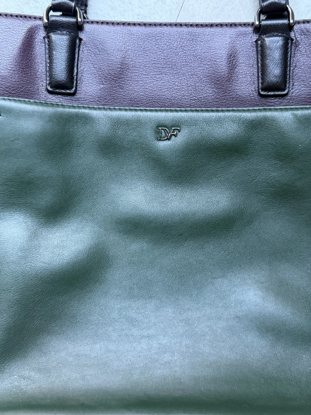 DIANE VON FURSTENBERG DVF Highline Colorblock Leather Tote Bag Laptop Work - Picture 4 of 16